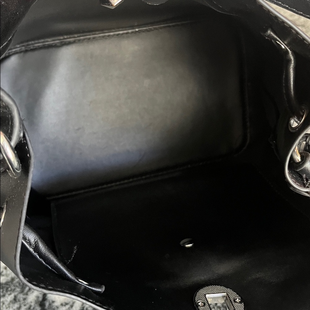 BCBG Black Bucket Bag Formal Business Career, Like New! - Picture 10 of 11